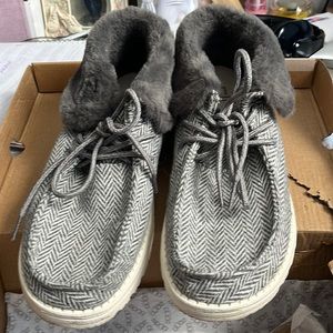 COPY - HEY DUDE BRITT Herringbone Grey shoes